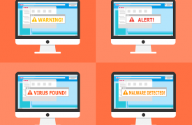 Warning signs appearing on computers