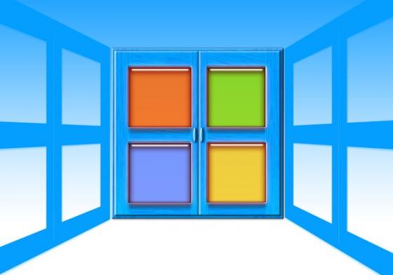 Microsoft logo set inside a window