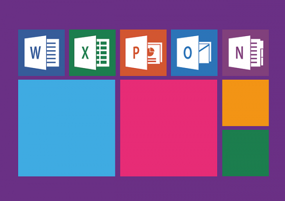 Microsoft Office icons on display