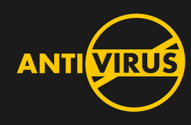 Anti virus sign with a cross through the word virus