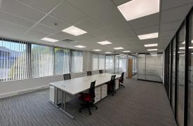 An image of one of the updated office spaces with desks